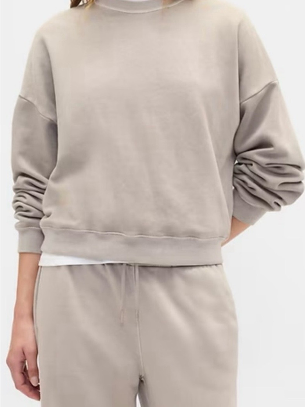 GAP Women's Crewneck Sweatshirt w/matching joggers - Light Taupe